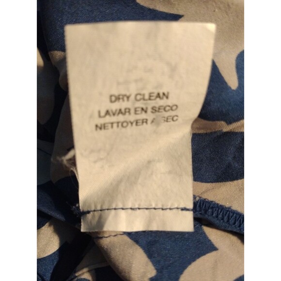 Vintage Y2k Bebe Silk Cobalt Grey Puff Sleeve Scroll Logo AOP Belted Blouse M/L - Picture 15 of 15